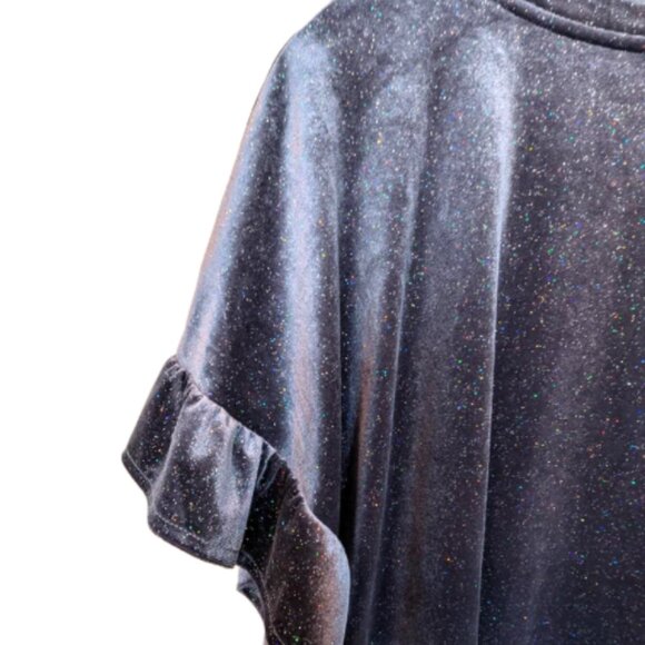 NWT Old Navy Shimmer Holiday Ruffle Sleeve Velour Top Size XL - Picture 6 of 6